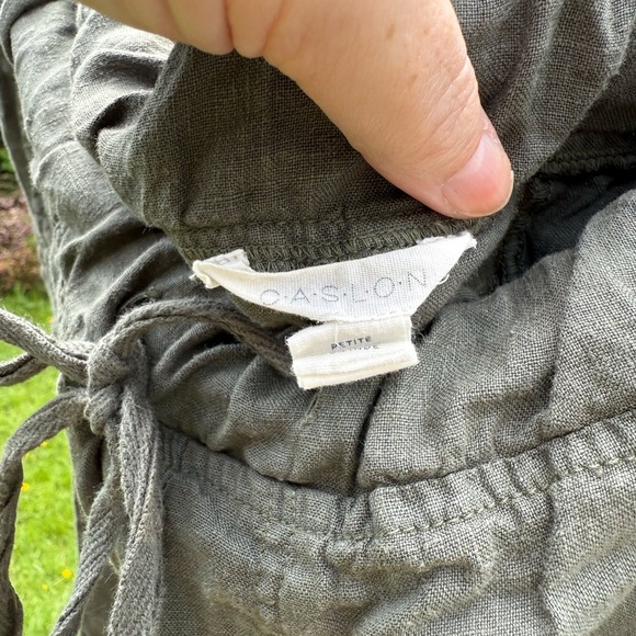 Womens petite Casual Drawstring Pants - Green - Picture 2 of 6